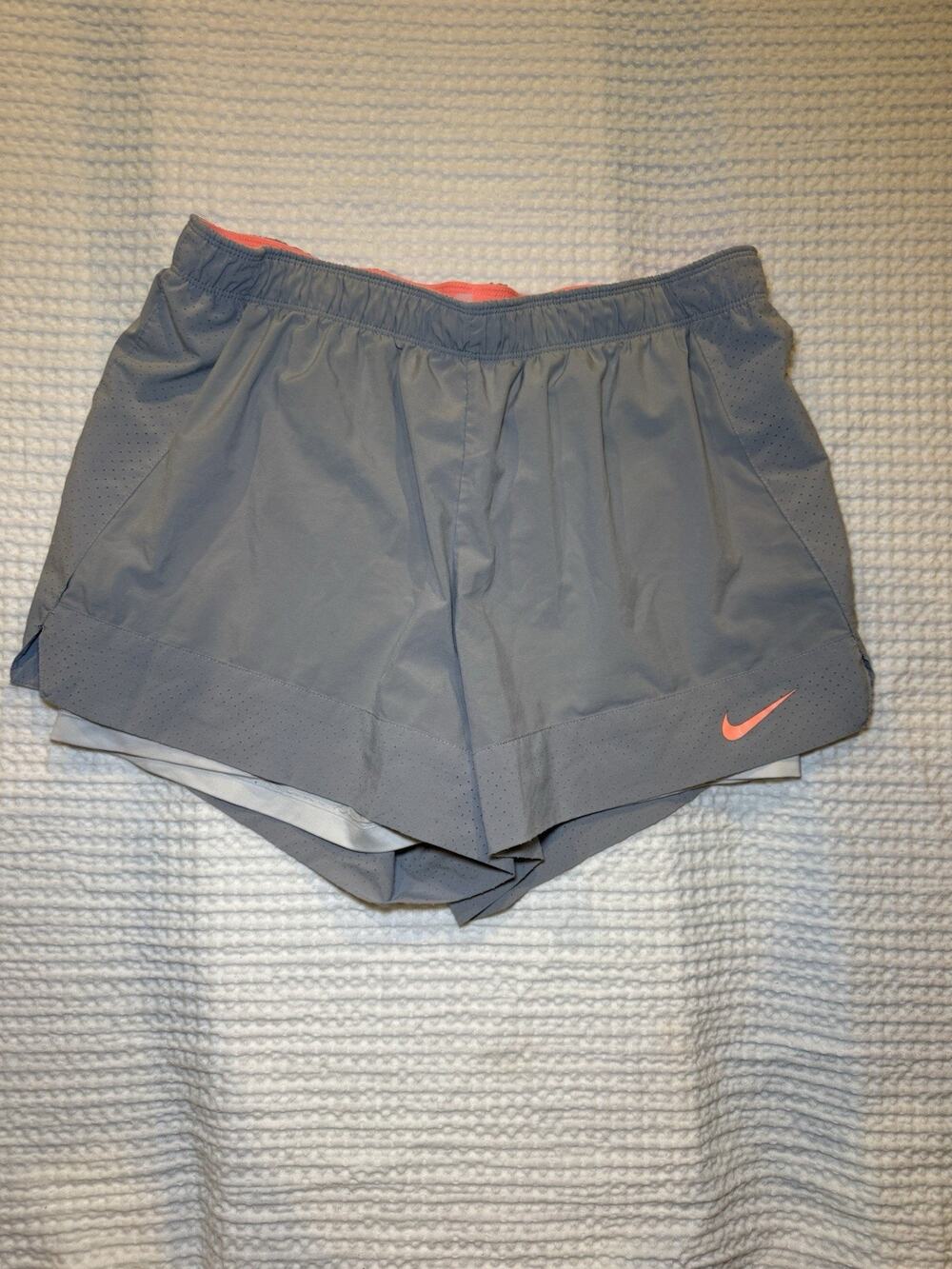 Nike Women’s Flex 2-in-1 Dri-FIT Shorts XL Gray Coral Running